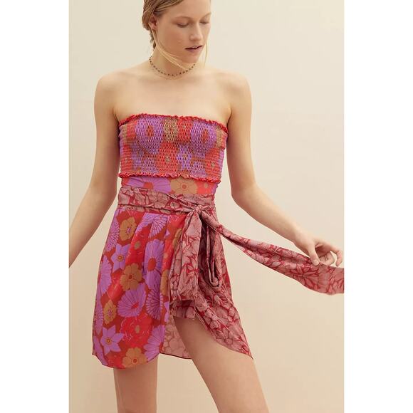 New Anthropologie x Carolina K Kinsale Wrap Mini Skirt $148 MEDIUM Floral - Picture 2 of 4